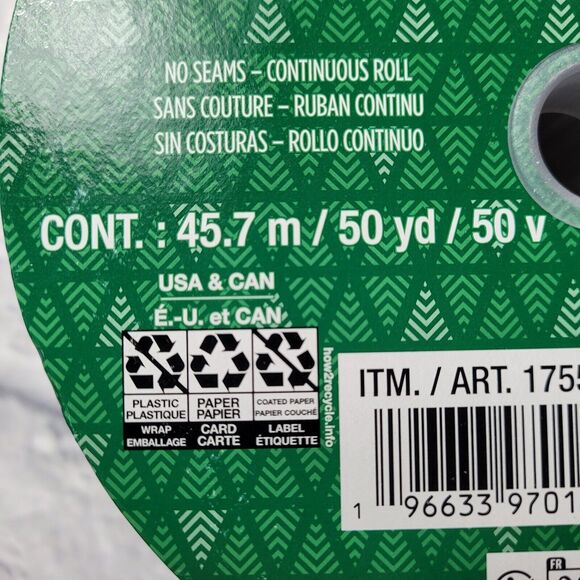 Kirkland HOLIDAY Wire-Edged Ribbon -RED GREEN GOLD METALLIC 50yds x 2.5in - NEW - Picture 5 of 6